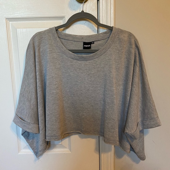 Mono B Heather Grey Crop Top - Picture 1 of 3